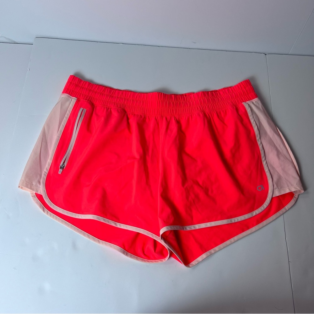 GapFit Women’s XL Athletic Shorts with Zippered Pocket - Neon Workout Shorts